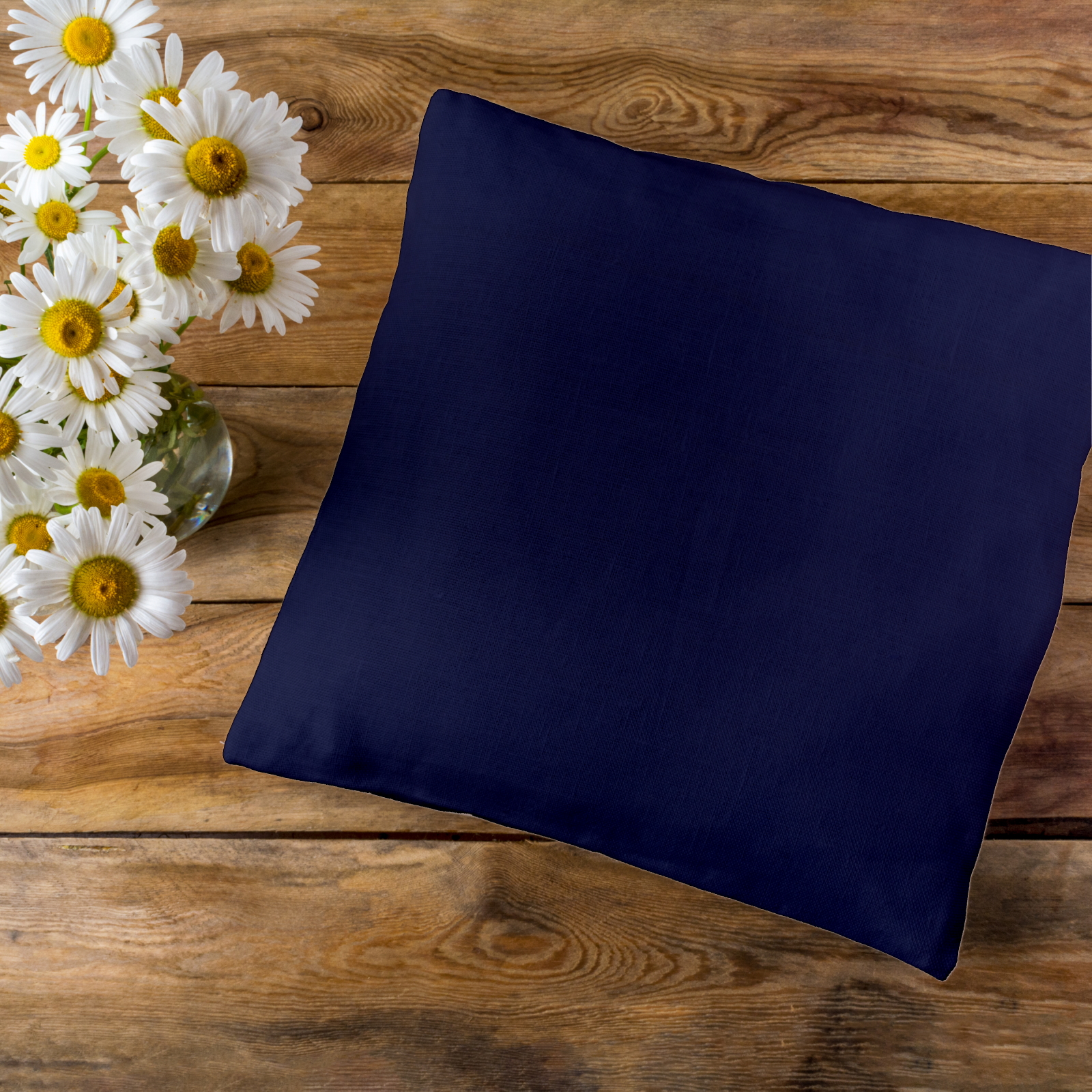 Komplettkissen Baumwolle Canvas-Marine Blau / 40x60 cm
