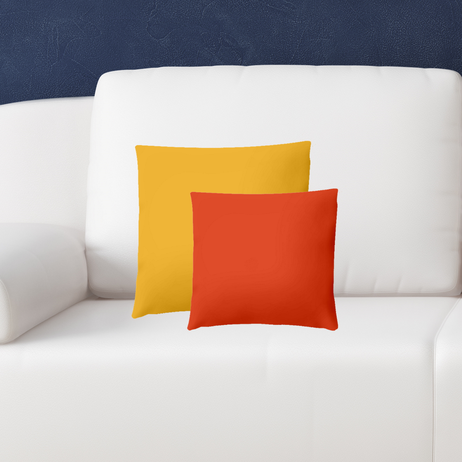 Komplettkissen Linon 2er Farben Set-Orange+Gelb