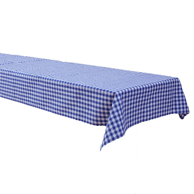 Biertisch Tischdecke Karo Baumwolle-Blau / 80x250 cm