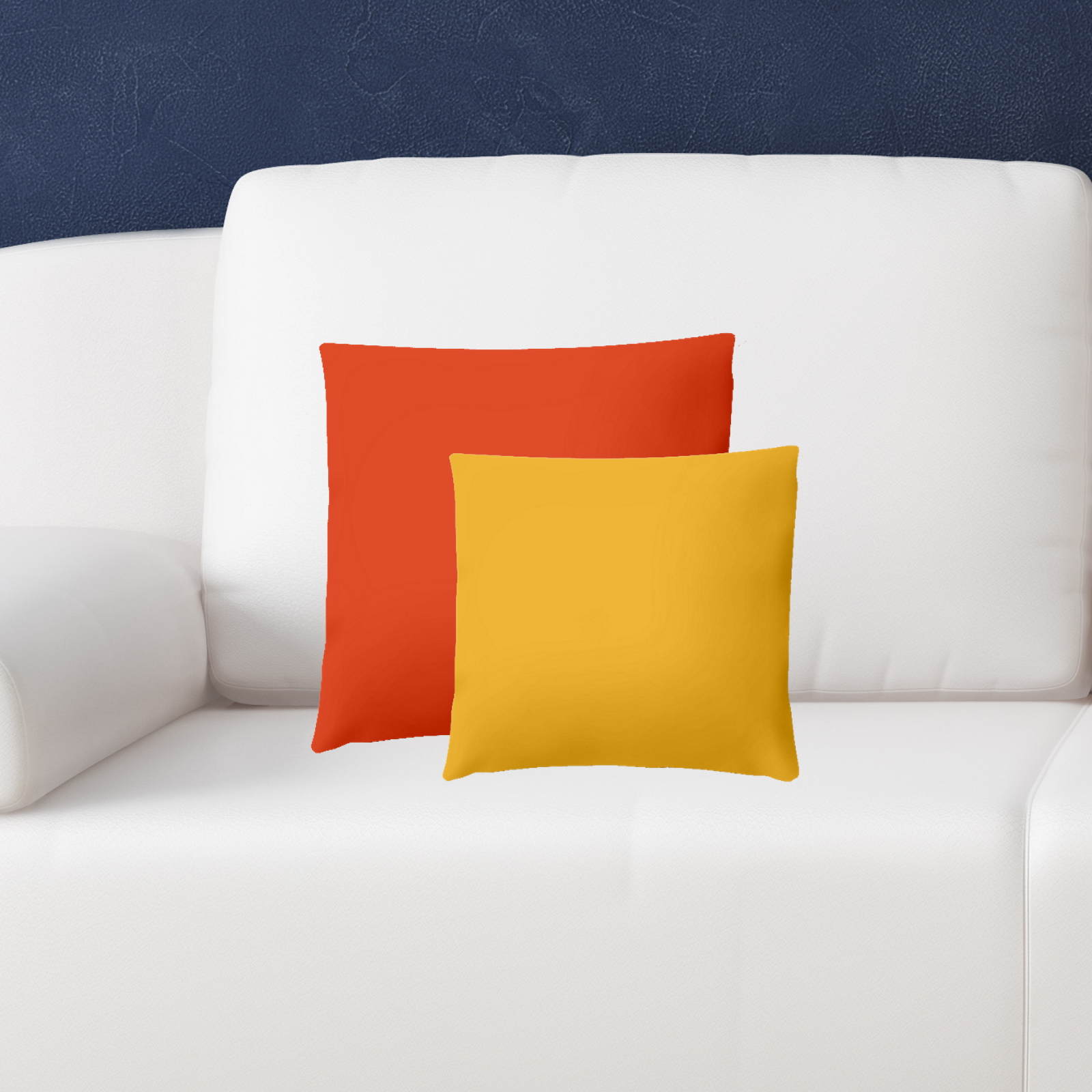 Komplettkissen Linon 2er Farben Set-Gelb+Orange