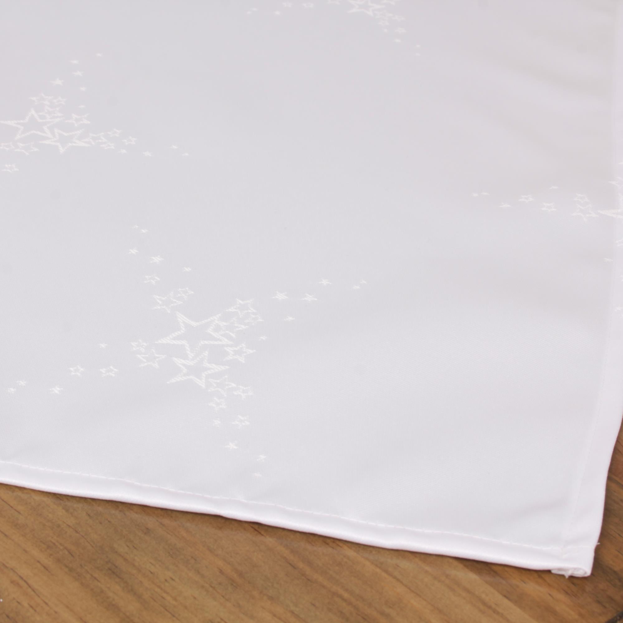 Tischdecke Sterne Weiß Polyester