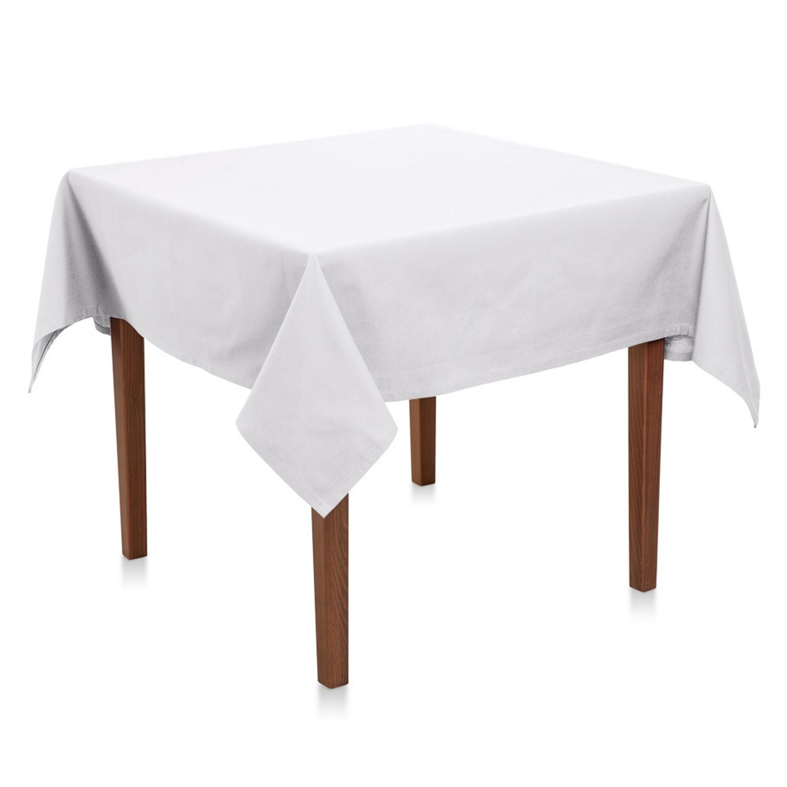 Tischdecke Uni Baumwolle - Weiß/130x130 cm