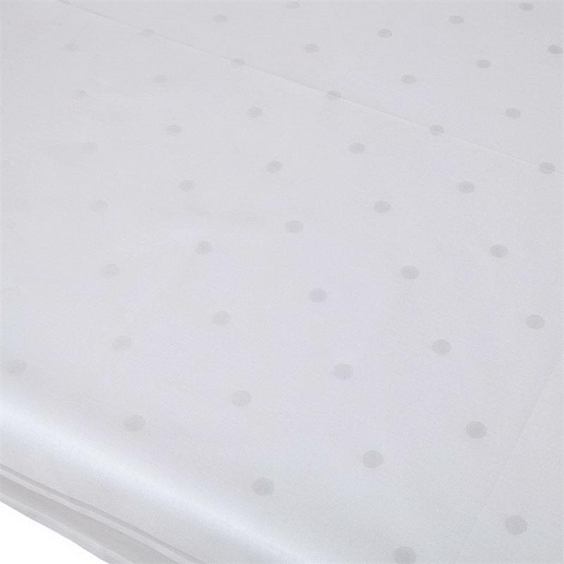 Damast Tischdecke 100x100 cm Weiß Punkte Baumwolle