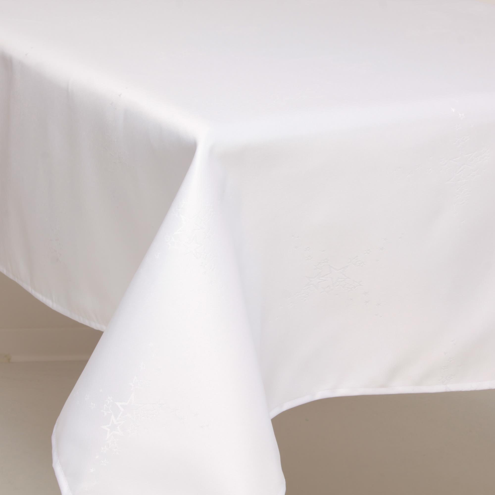 Tischdecke Sterne Weiß Polyester - 80x80 cm