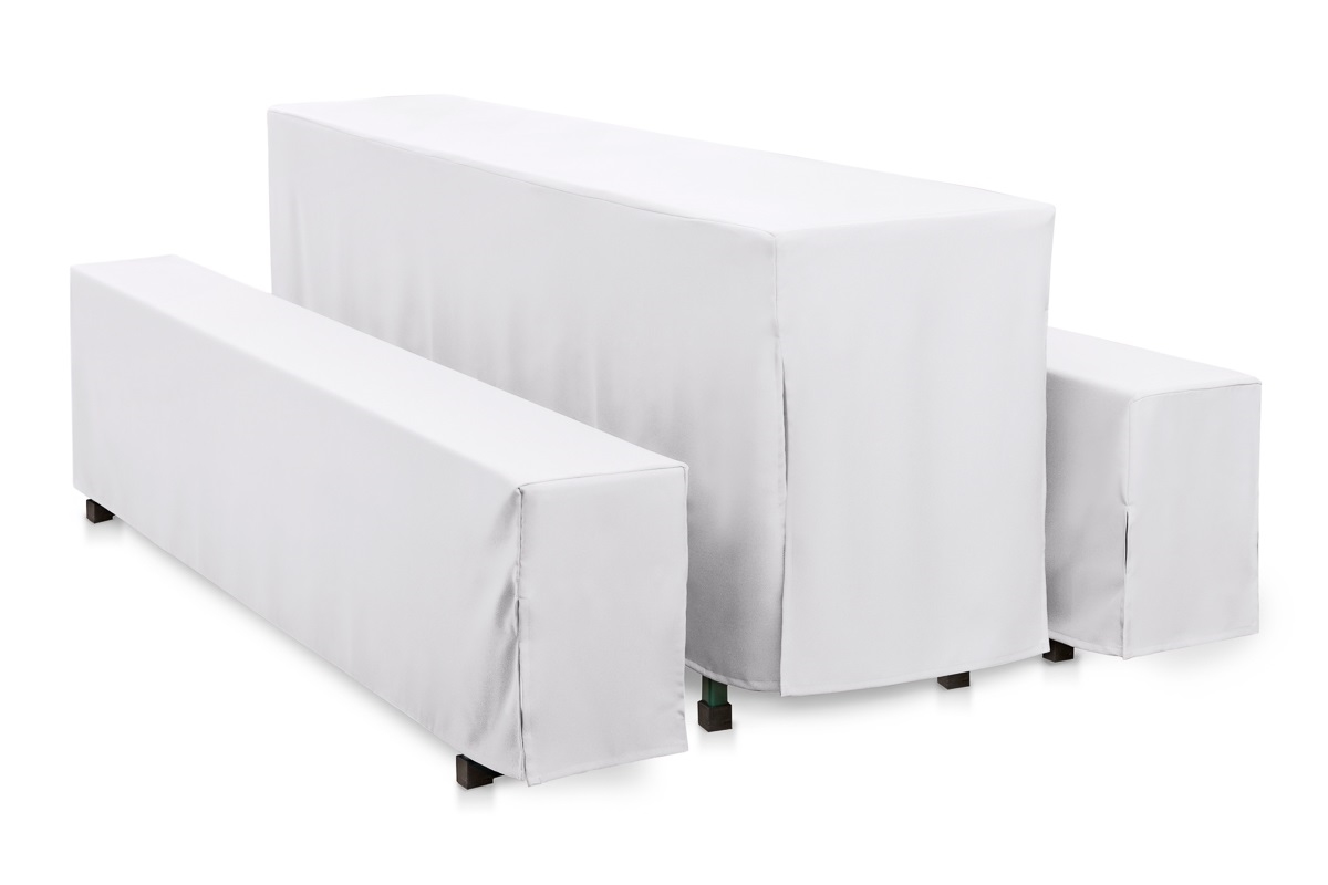 Hussen-Set bodenlang Baumwolle Canvas-Weiß/220x70 cm