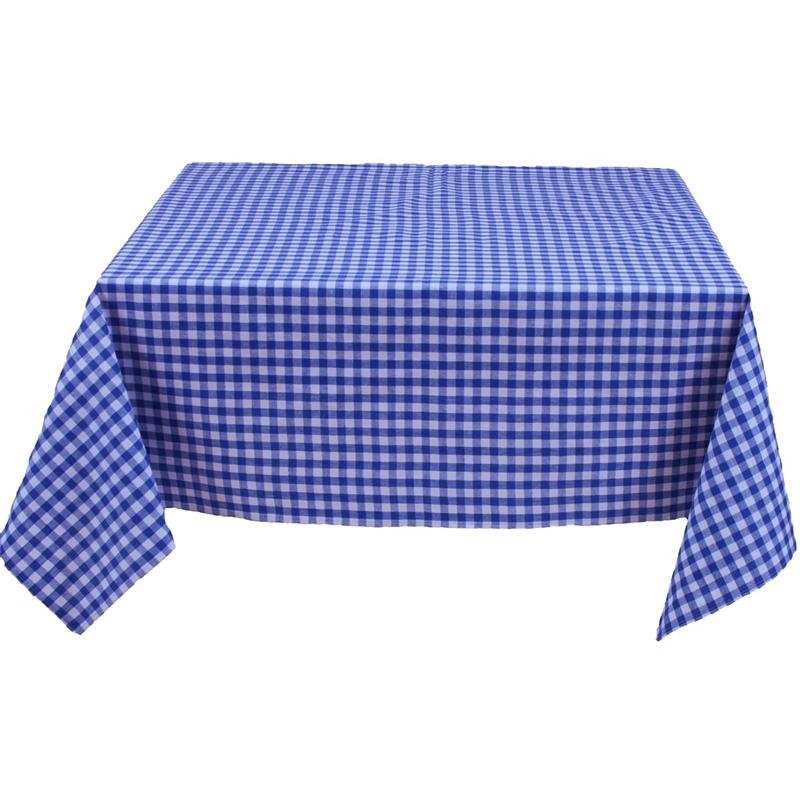 Tischdecke Karo 1x1 cm Blau Baumwolle